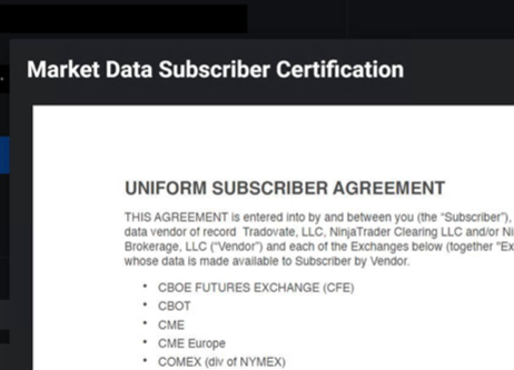 Tradovate non-professional market data agreement